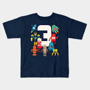 This robot kid is now 3 Kids T-Shirt